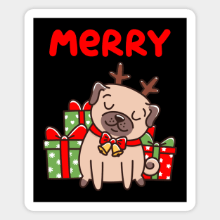 Merry Pugmas Funny Matching Ugly Christmas Sweatshirt Magnet